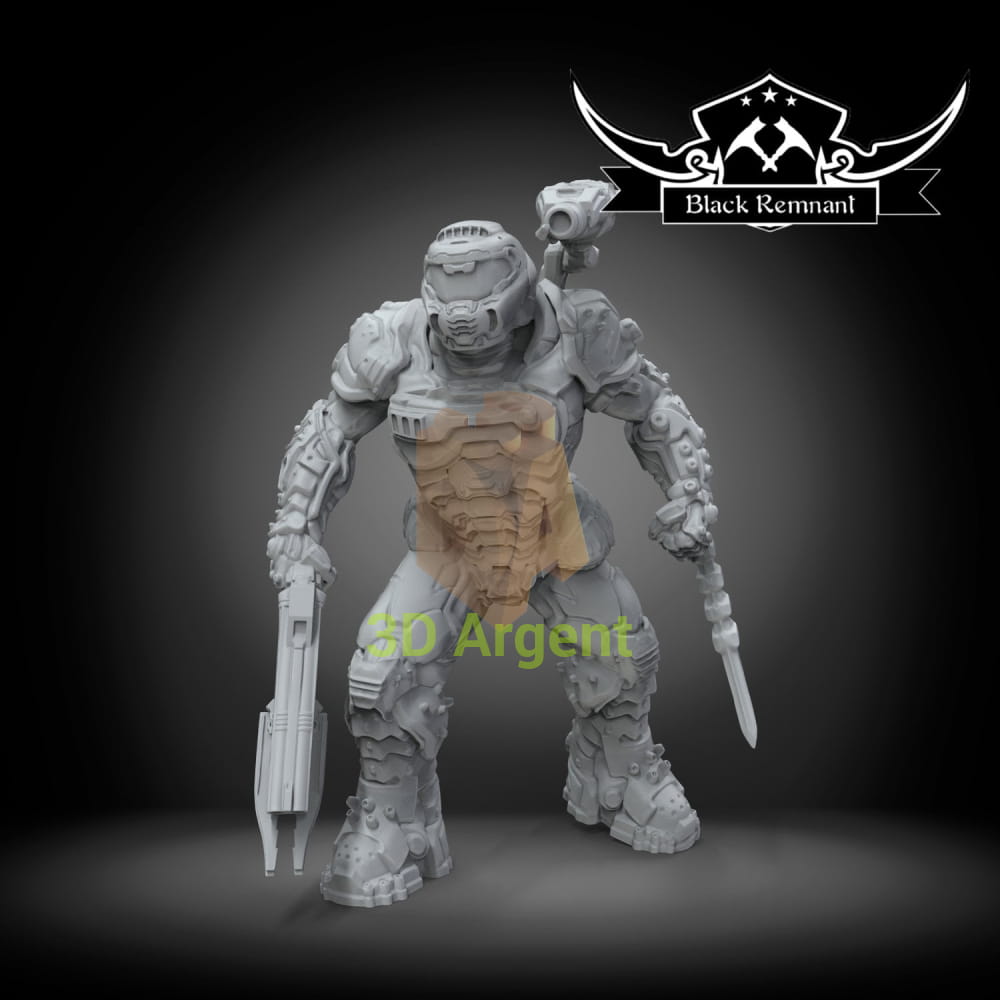 Doom Slayer Marine - Stargrave D&D 3D Printed Resin Miniatures Toys & Games:Wargames & Role-Playing:Star Wars