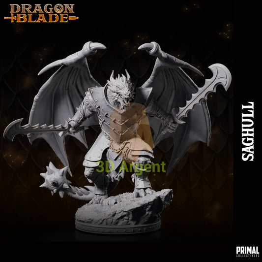 Draconian Saghull Fantasy compatible D&D DragonLance Miniatures Primal 32mm Toys & Games:Wargames &