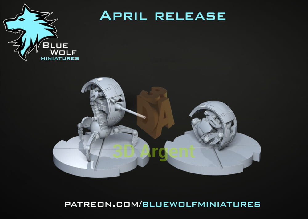 Droideka Sniper 2 poses Star Wars Legion 3D Printed Resin BlueWolf Miniatures Toys & Games:Wargames & Role-Playing:Star