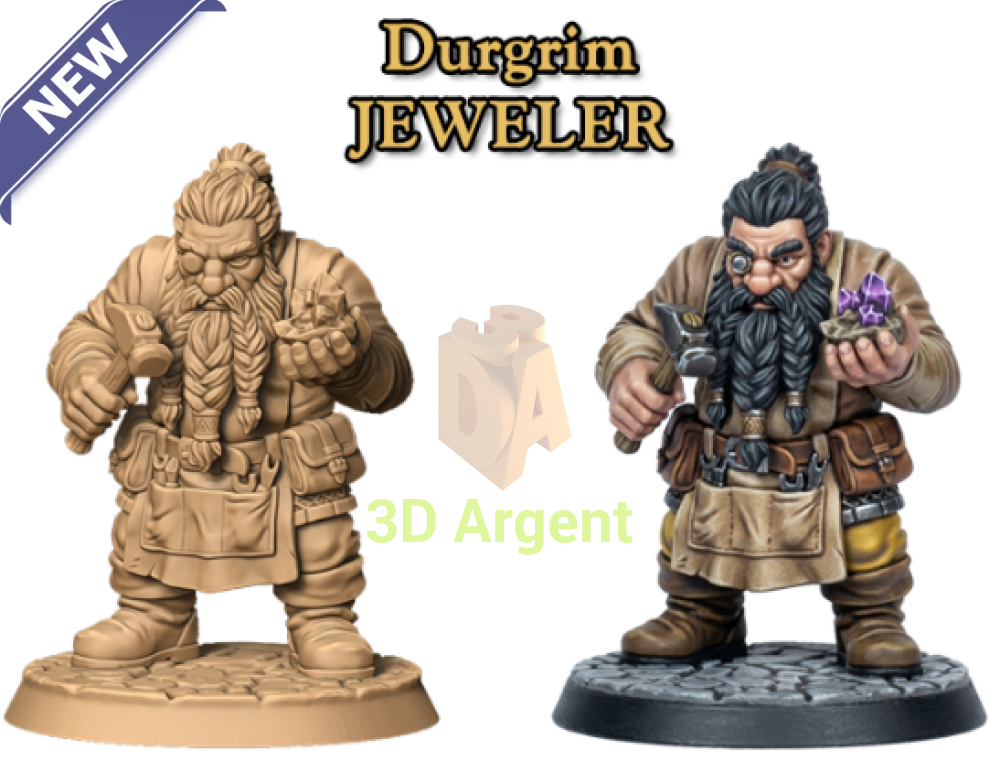 Durgrim Jeweler – Dwarf Fantasy Resin Miniature Dwarves Kingdom - Resin Miniature
