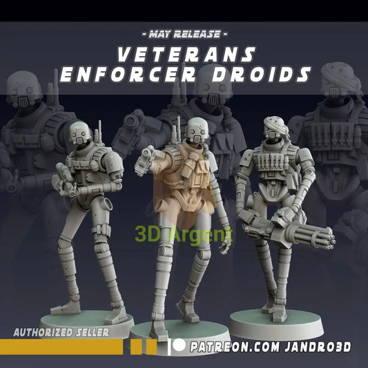 Enforcer Droids - Star Wars Legion compatible 3D Printed Resin Miniatures 3x Veteran Droids Toys & Games:Wargames &