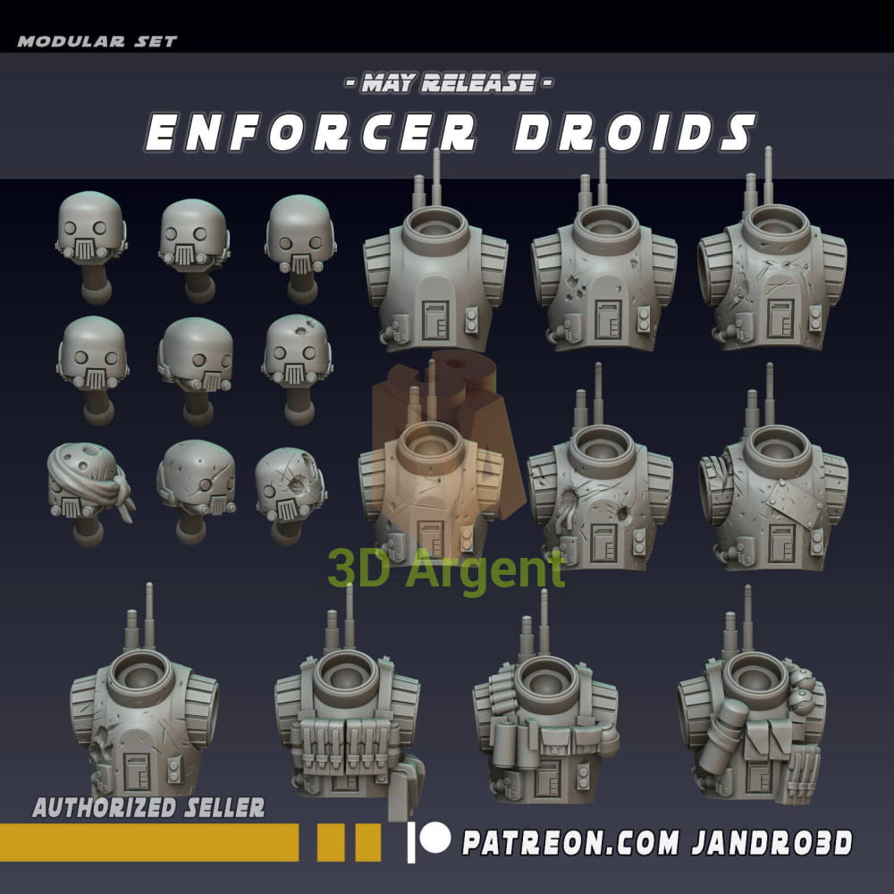 Enforcer Droids - Star Wars Legion compatible 3D Printed Resin Miniatures Toys & Games:Wargames & Role-Playing:Star Wars