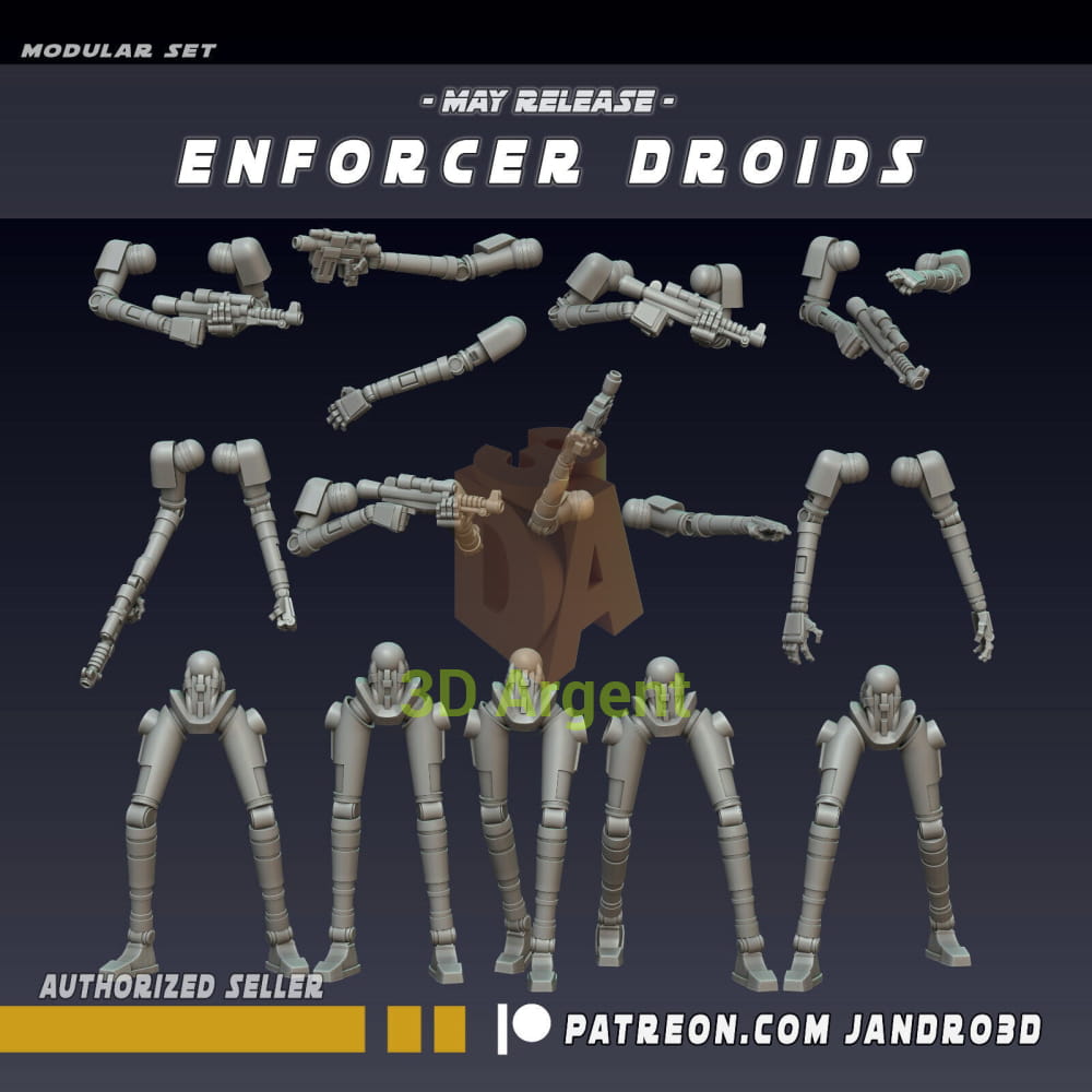 Enforcer Droids - Star Wars Legion compatible 3D Printed Resin Miniatures Toys & Games:Wargames & Role-Playing:Star Wars