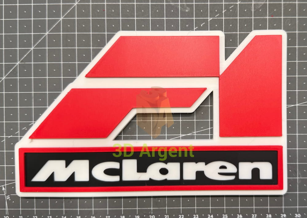 F1 McLaren Logo Sign – 3D Printed Multi-Colour Formula 1 Racing Display Stand