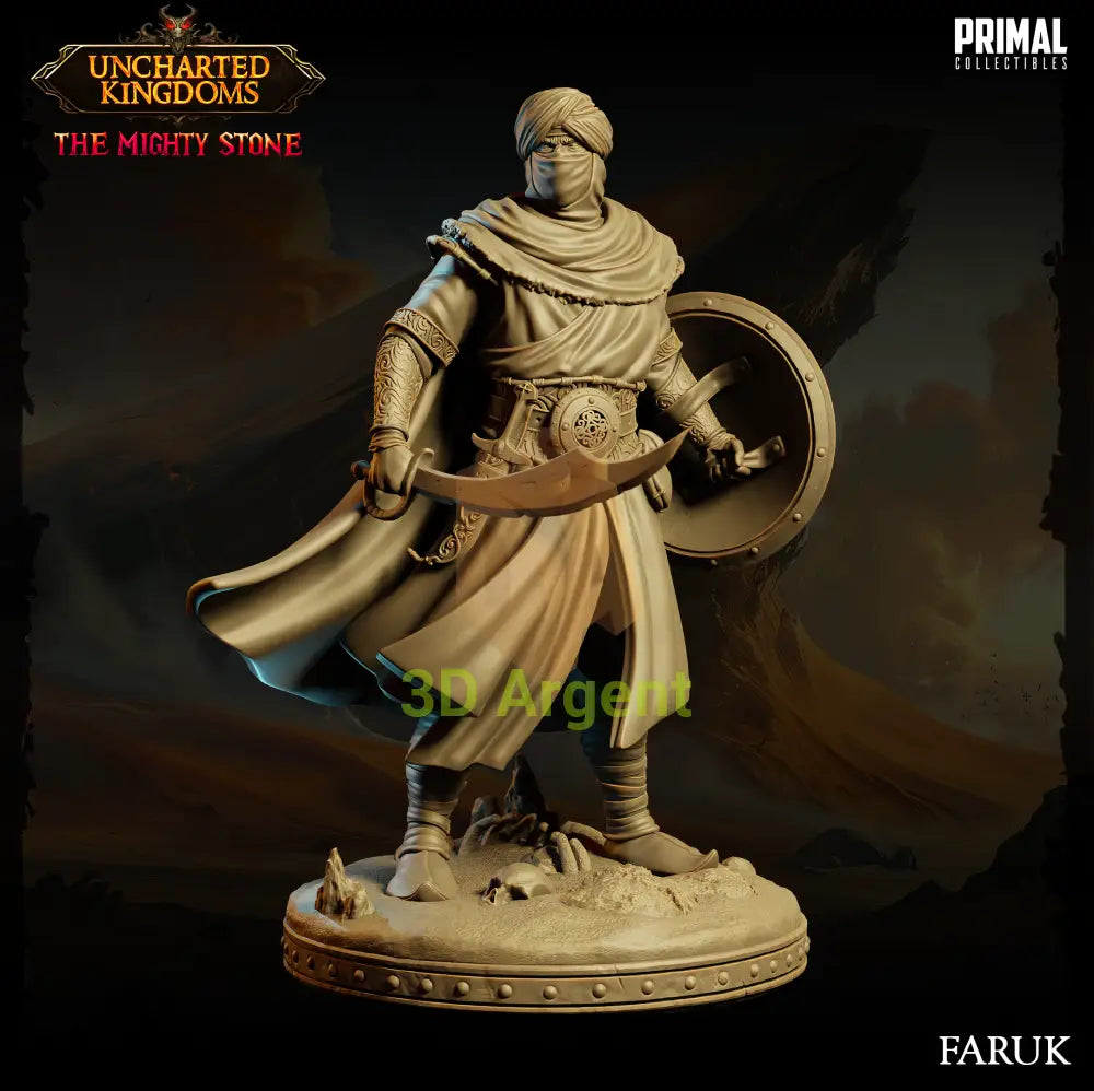 Faruk Arabic sword mighty kingdom Fantasy compatible D&D DragonLance Miniatures Primal Toys & Games:Wargames &