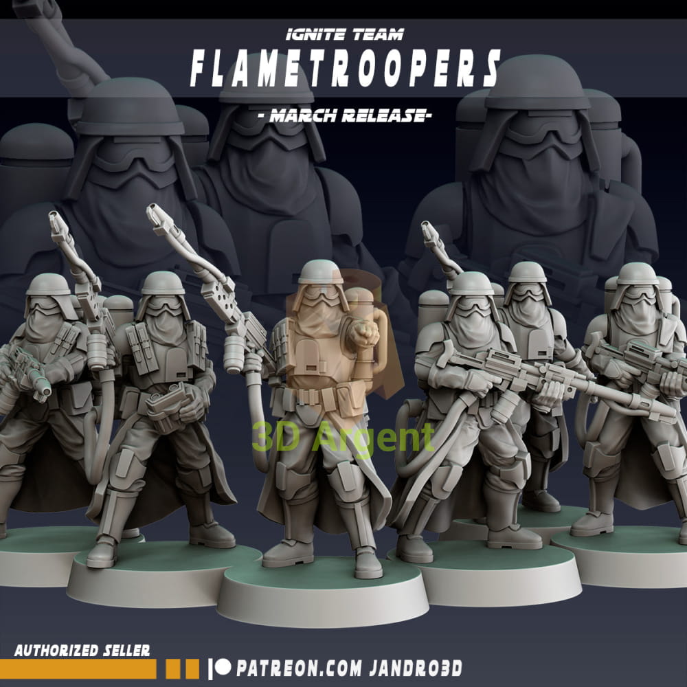 FlameTroopers Squad Star Wars Legion compatible 3D Printed Resin Miniatures Squad Toys & Games:Wargames &