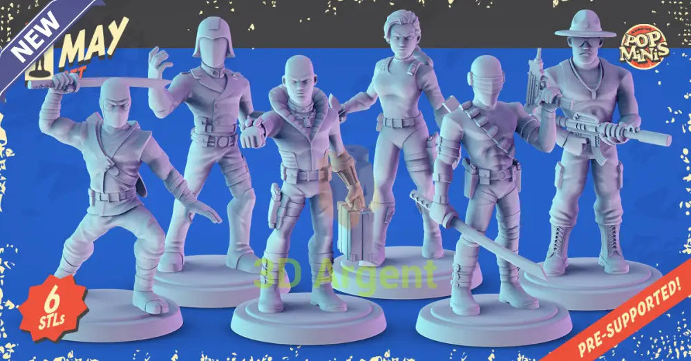 G.I. Joe Miniatures – Snake Eyes Storm Shadow Destro Cobra 32mm Resin Figures All Figures Toys & Games:Wargames &