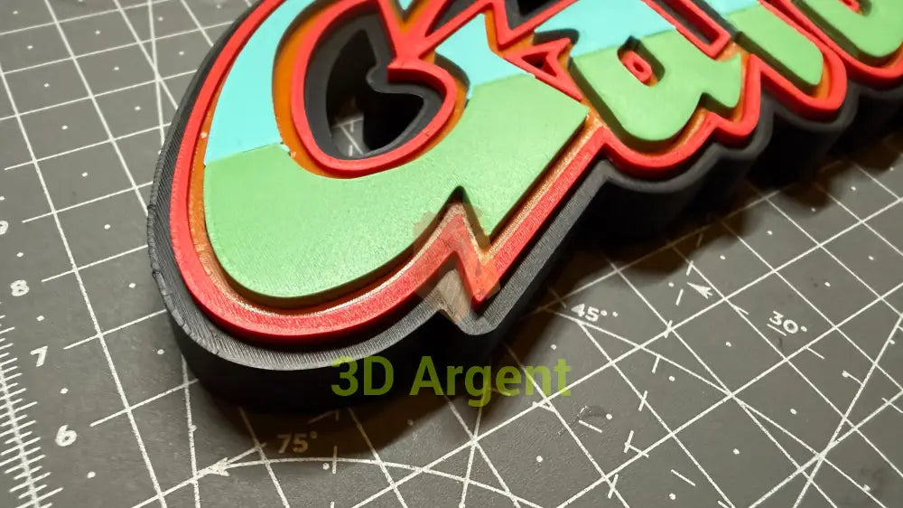 Galaga Logo Sign Stand 3D Printed Multi Colour Retro Arcade Display Decor Video Games & Consoles:Video Game Merchandise