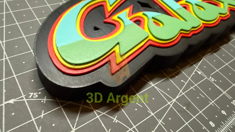 Galaxian Logo Sign Stand 3D Printed Multi Colour Retro Arcade Display Decor Video Games & Consoles:Video Game
