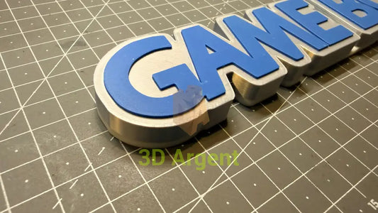 Game Boy Logo Sign Stand 3D Printed Multi Colour Retro Gaming Display Decor Video Games & Consoles:Video Game