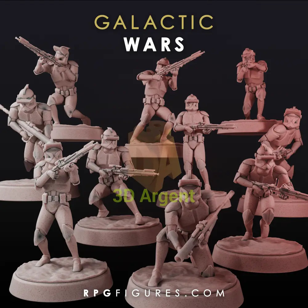 Gen 1 Specialist Clone Trooper Platoon 10x - Star Wars Legion Scale 3D Printed Resin Miniatures