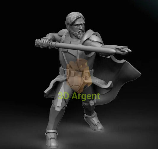 General Obi Wan Kenobi - Star Wars Legion 3D Printed Resin BlueWolf Miniatures Clone cape Toys & Games:Wargames &
