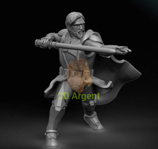 General Obi Wan Kenobi - Star Wars Legion 3D Printed Resin BlueWolf Miniatures Clone cape Toys & Games:Wargames &
