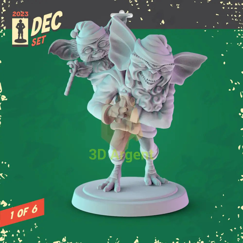 Gremlins Figures compatible D&D DragonLance Miniatures Pop Minis - 5 Santa - Toys & Games:Wargames &