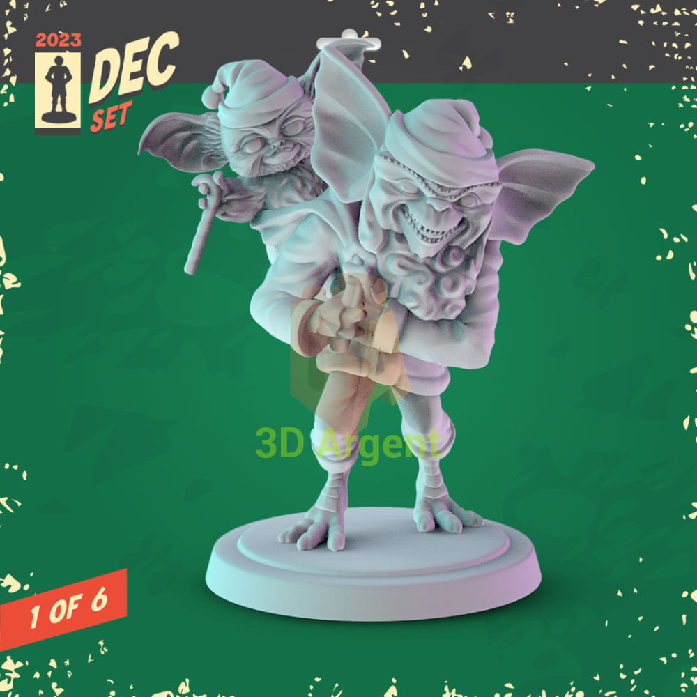 Gremlins Figures compatible D&D DragonLance Miniatures Pop Minis - 5 Santa - Toys & Games:Wargames &