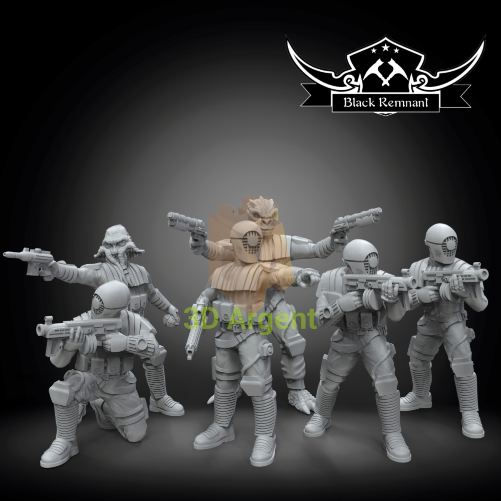 Guavian Death Gang 6x - Star Wars Legion compatible 3D Printed Resin Miniatures Toys & Games:Wargames &