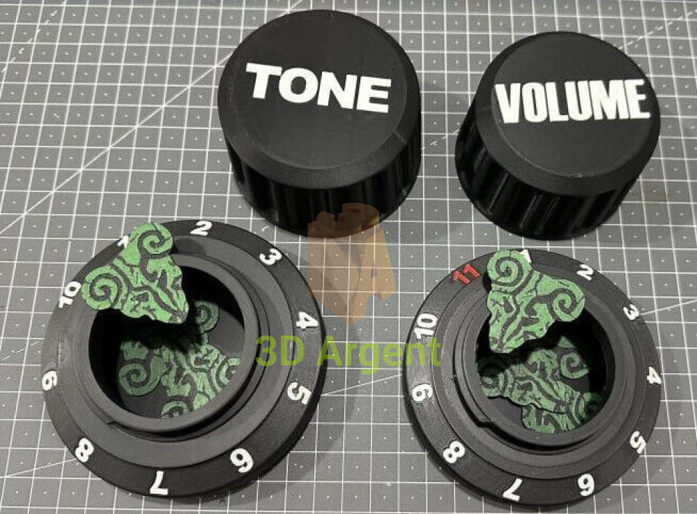 Guitar Pick Storage 3D Printed - Volume or Tone Dial Container Holder Musical Instruments & DJ Equipment:Guitars &