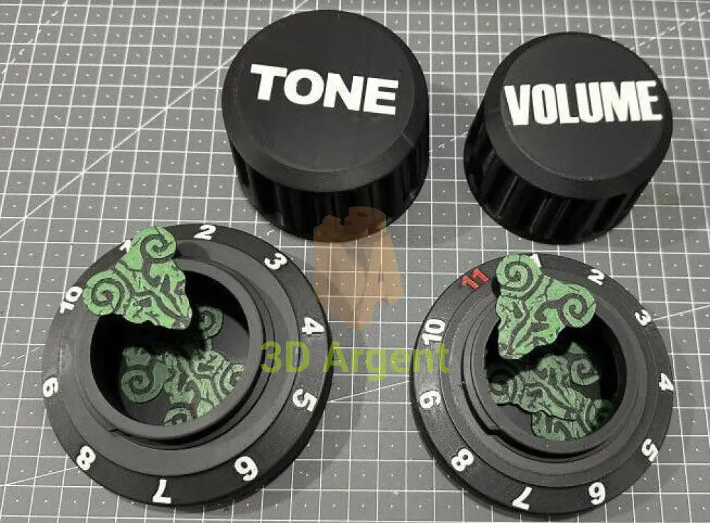 Guitar Pick Storage 3D Printed - Volume or Tone Dial Container Holder Musical Instruments & DJ Equipment:Guitars &