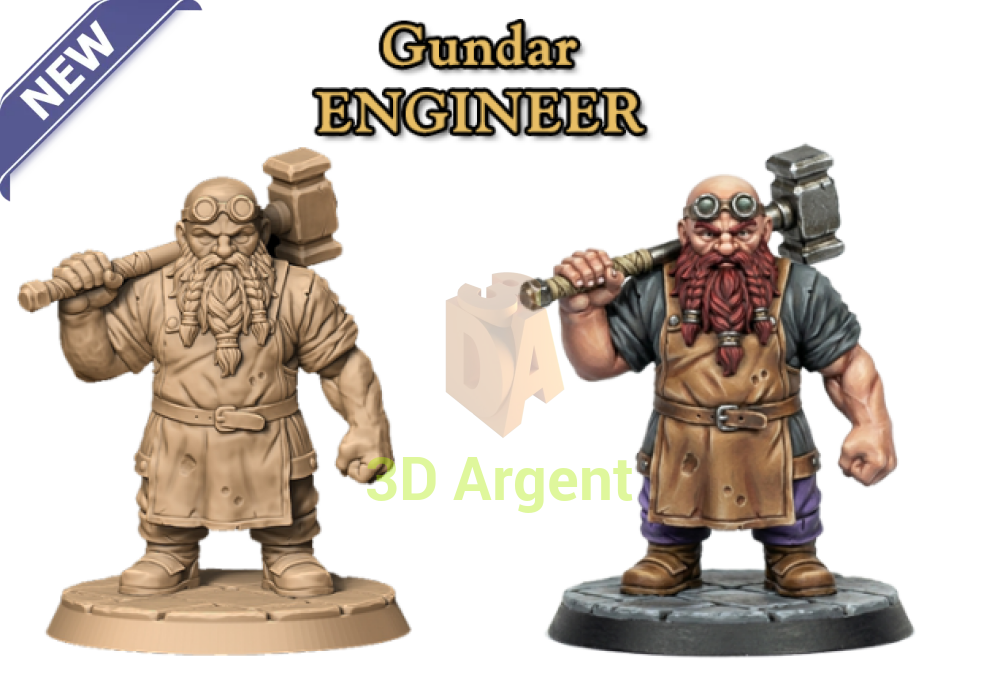 Gundar Engineer – Dwarf Fantasy Resin Miniature Dwarves Kingdom - Resin Miniature