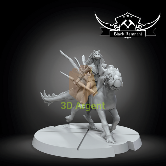 Gungan Elite Rider 2 - Star Wars Legion compatible 3D Printed Resin Miniatures Toys & Games:Wargames &