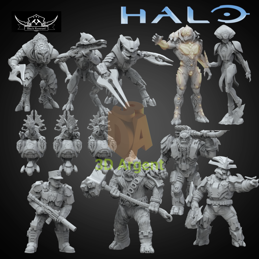Halo Miniatures Bundle x10 - Sci Fi 3D Printed Resin Figures Legion Scale - Toys & Games:Wargames & Role-Playing:Star