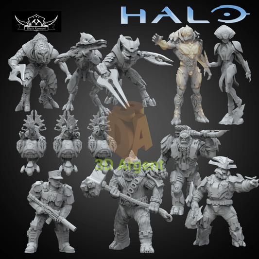 Halo Miniatures Bundle x10 - Sci Fi 3D Printed Resin Figures Legion Scale - Toys & Games:Wargames & Role-Playing:Star