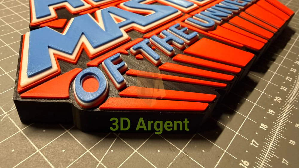 He-Man Masters of the Universe Logo Sign Stand 3D Printed Multi Colour Retro Display Decor Video Games & Consoles:Video