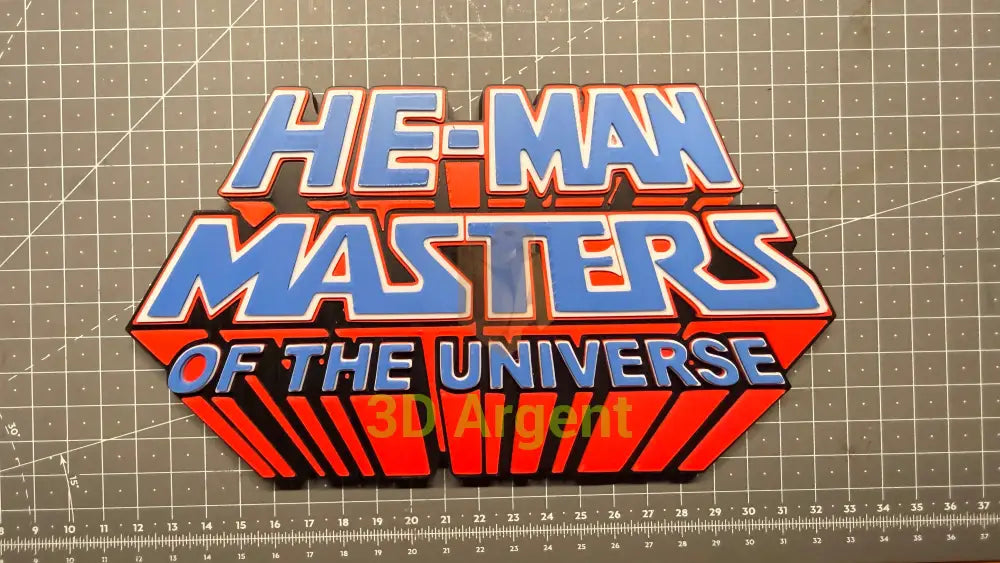 He-Man Masters of the Universe Logo Sign Stand 3D Printed Multi Colour Retro Display Decor Video Games & Consoles:Video