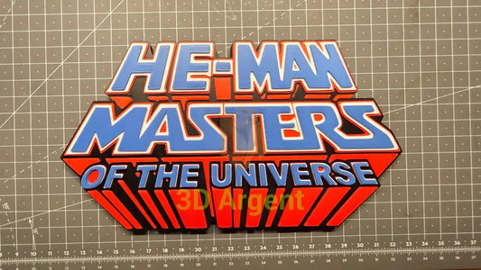 He-Man Masters of the Universe Logo Sign Stand 3D Printed Multi Colour Retro Display Decor Video Games & Consoles:Video