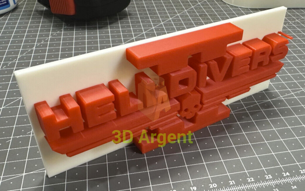 HellDivers 2 - 3D Printed Sign Stand Video Games & Consoles:Video Game Merchandise