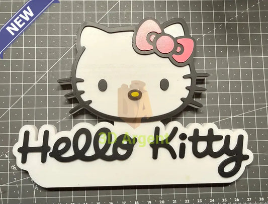 Hello Kitty Logo Sign Stand | 3D Printed Multi-Colour Cute Display Films & TV:Film Memorabilia: