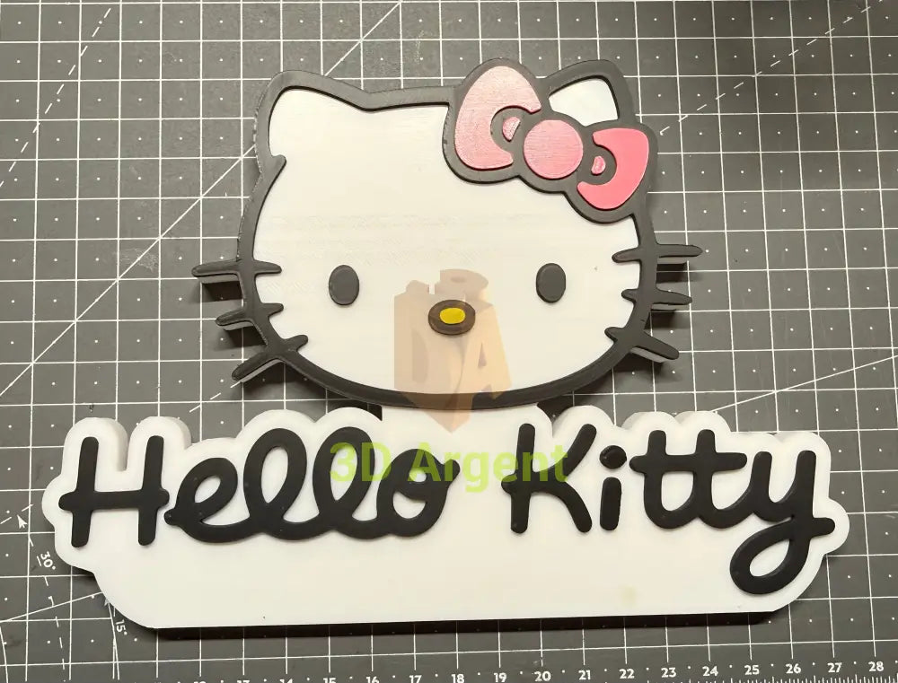Hello Kitty Logo Sign Stand | 3D Printed Multi-Colour Cute Display Films & TV:Film Memorabilia: