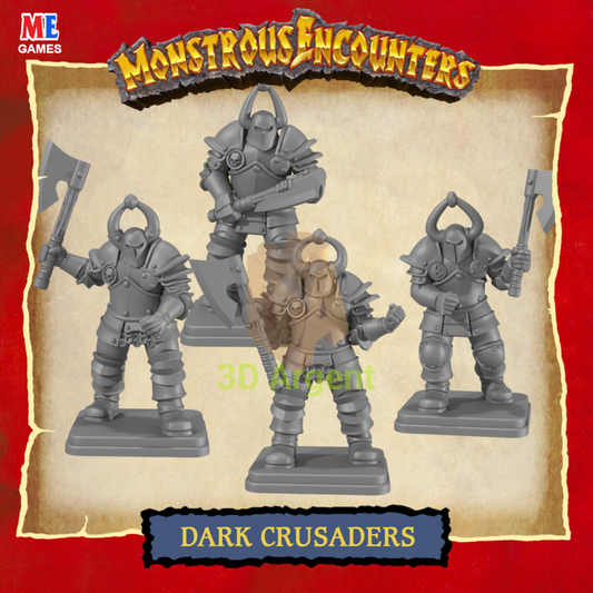 HQ Dark Crusaders – D&D Pathfinder Frostgrave Fantasy Tabletop Gaming compatible 3D Printed Resin Miniatures