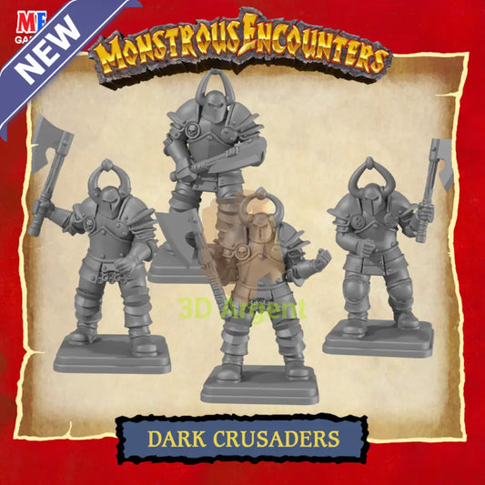 HQ Dark Crusaders – D&D Pathfinder Frostgrave Fantasy Tabletop Gaming compatible 3D Printed Resin Miniatures