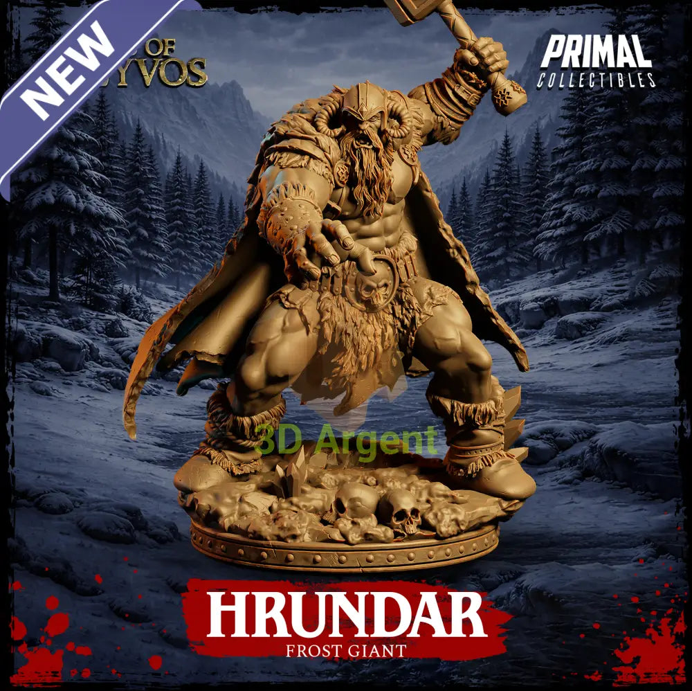 Hrundar the Frost Giant - Tales of Kreyvos - D&D Resin Miniature - Toys & Games:Wargames &