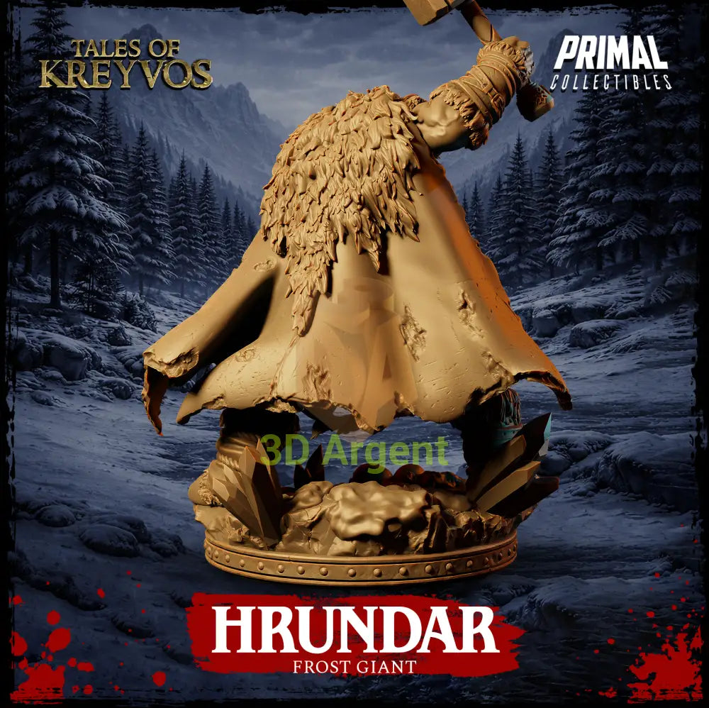 Hrundar the Frost Giant - Tales of Kreyvos - D&D Resin Miniature - Toys & Games:Wargames &