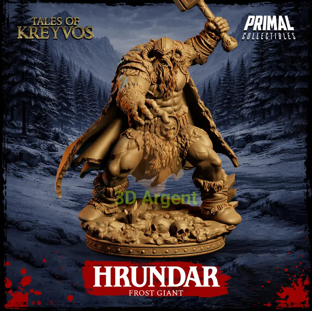 Hrundar the Frost Giant - Tales of Kreyvos - D&D Resin Miniature - Toys & Games:Wargames &