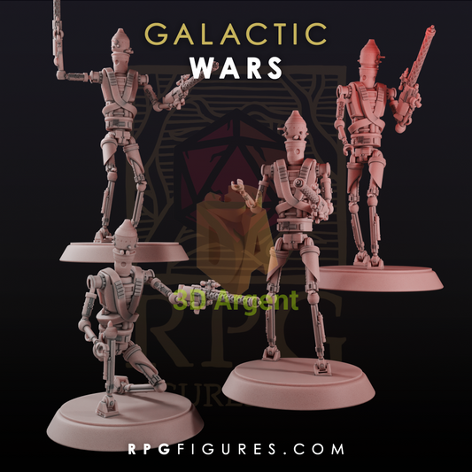IG-88 Hunter Droids 4 Poses - Star Wars Legion Scale 3D Printed Resin Miniatures