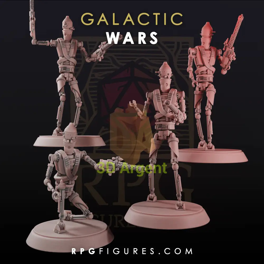 IG-88 Hunter Droids 4 Poses - Star Wars Legion Scale 3D Printed Resin Miniatures