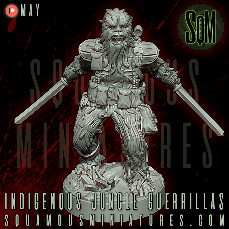 Wookiee Indigenous Jungle Guerrillas Star Wars Legion compatible 3D Resin Miniatures Squamous