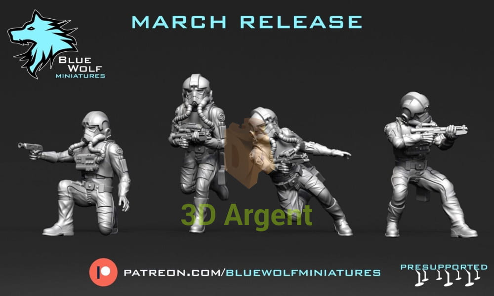 Imperial Tie Pilots Star Wars Legion 3D Printed Resin BlueWolf Miniatures Toys & Games:Wargames & Role-Playing:Star Wars