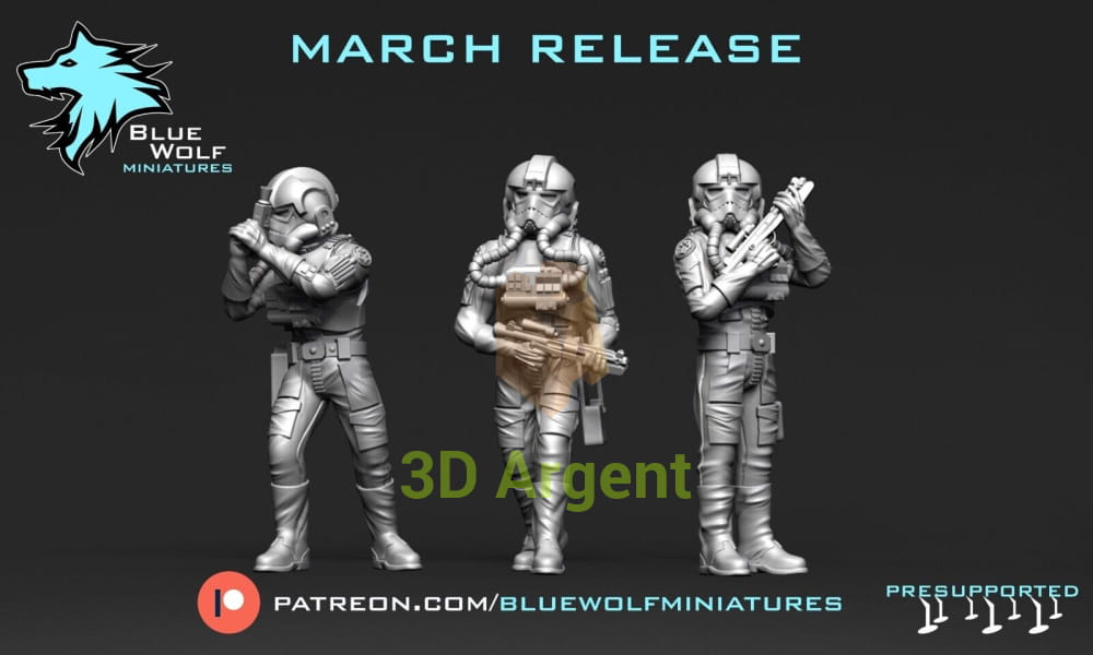 Imperial Tie Pilots Star Wars Legion 3D Printed Resin BlueWolf Miniatures Toys & Games:Wargames & Role-Playing:Star Wars