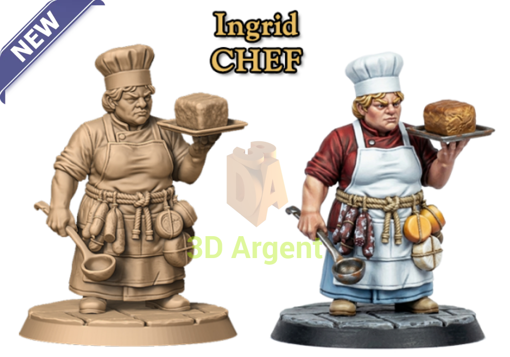 Ingrid Chef – Dwarf Fantasy Resin Miniature Dwarves Kingdom - Resin Miniature