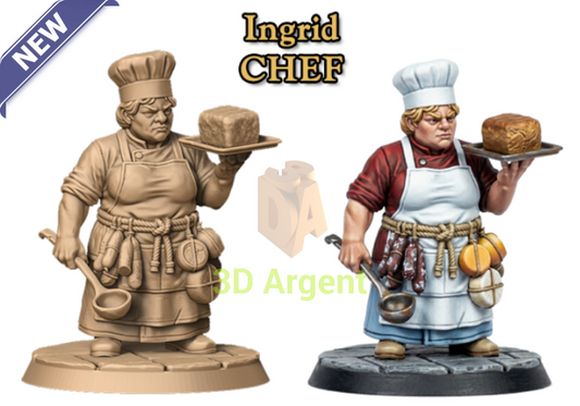 Ingrid Chef – Dwarf Fantasy Resin Miniature Dwarves Kingdom - Resin Miniature