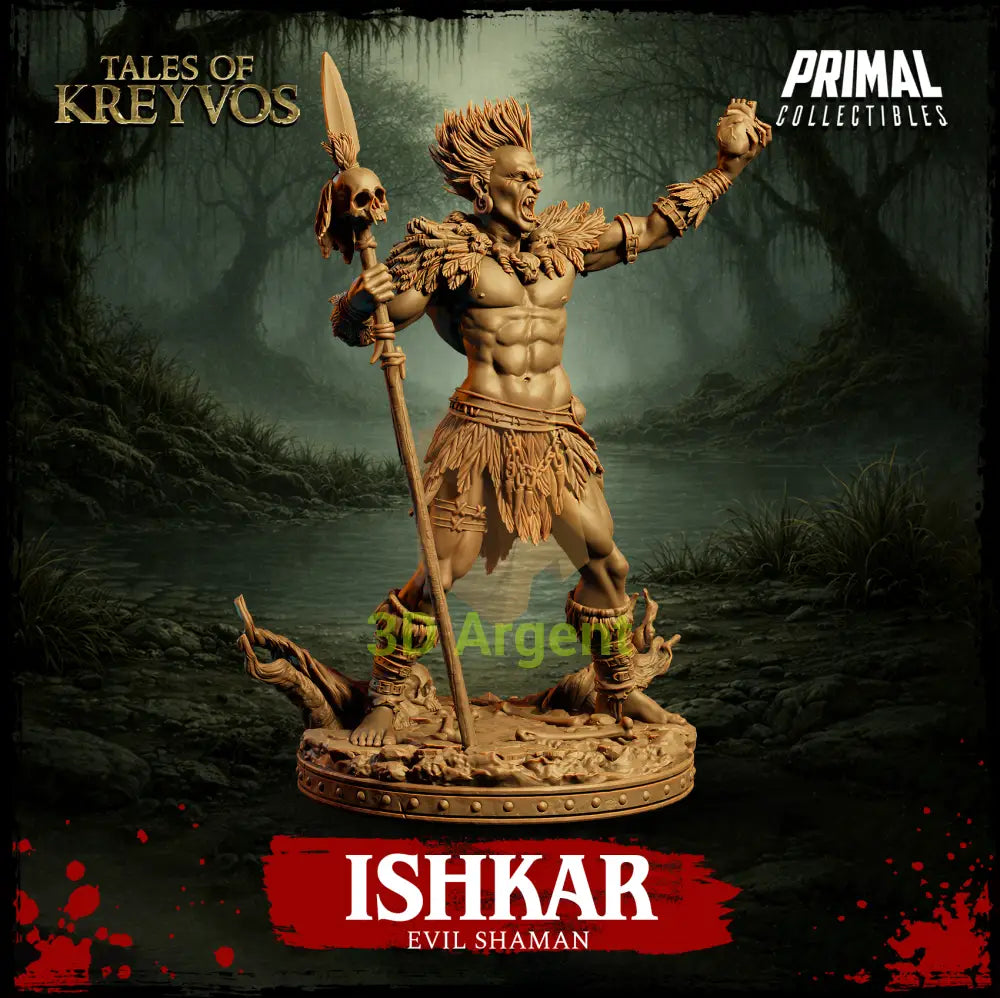 Ishkar the Evil Shaman - Tales of Kreyvos - D&D Miniature - Toys & Games:Wargames & Role-Playing:Role-Playing:Dungeons