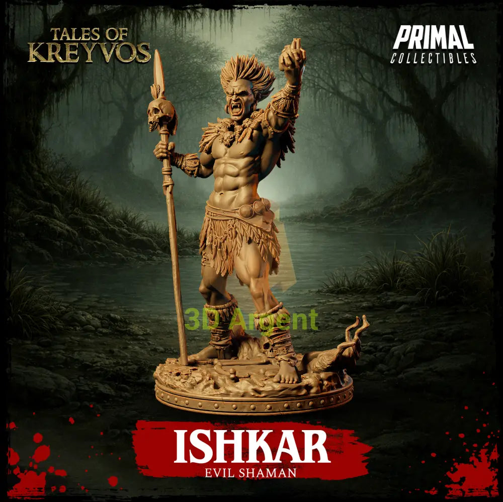 Ishkar the Evil Shaman - Tales of Kreyvos - D&D Miniature - Toys & Games:Wargames & Role-Playing:Role-Playing:Dungeons
