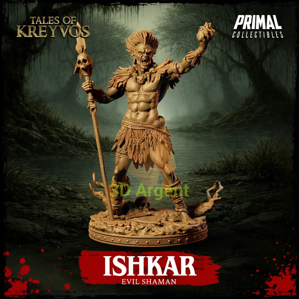 Ishkar the Evil Shaman - Tales of Kreyvos - D&D Miniature - Toys & Games:Wargames & Role-Playing:Role-Playing:Dungeons