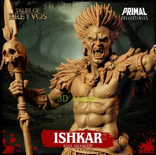 Ishkar the Evil Shaman - Tales of Kreyvos - D&D Miniature - Toys & Games:Wargames & Role-Playing:Role-Playing:Dungeons