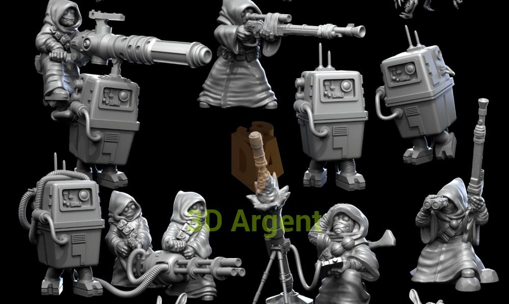 Jawa Weapons Crew Gonk Star Wars Legion compatible Resin Miniatures Foe All Pieces Toys & Games:Wargames &
