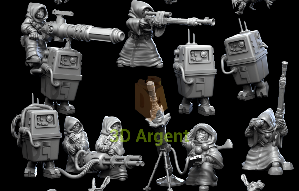 Jawa Weapons Crew Gonk Star Wars Legion compatible Resin Miniatures Foe Toys & Games:Wargames & Role-Playing:Star Wars